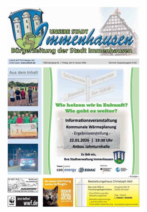 Unsere Stadt Immenhausen Titelblatt 02/2026