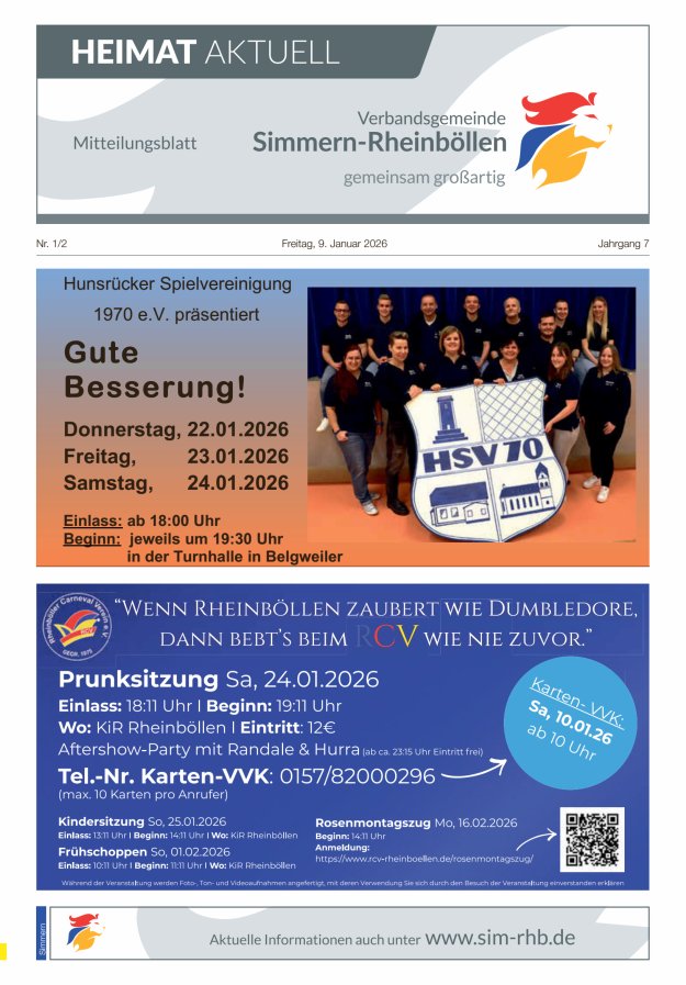 Heimat Aktuell - Mitteilungsbl der VG Simmern-Rheinböllen Ausg Simmern Titelblatt 02/2026