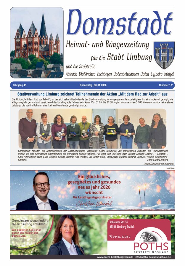 Domstadt - Heimat- und Bürgerzeitung für die Stadt Limburg Titelblatt 02/2026