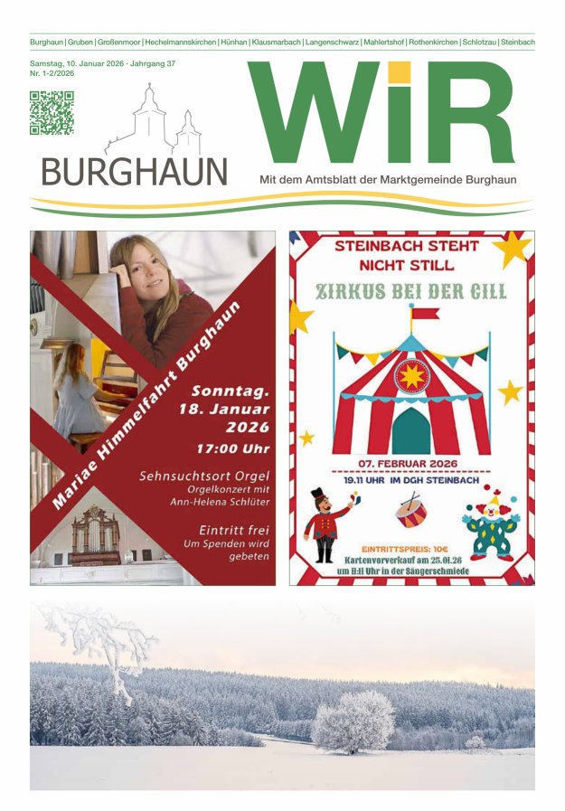 WIR - mit Amtsblatt der Marktgemeinde Burghaun Titelblatt 02/2026