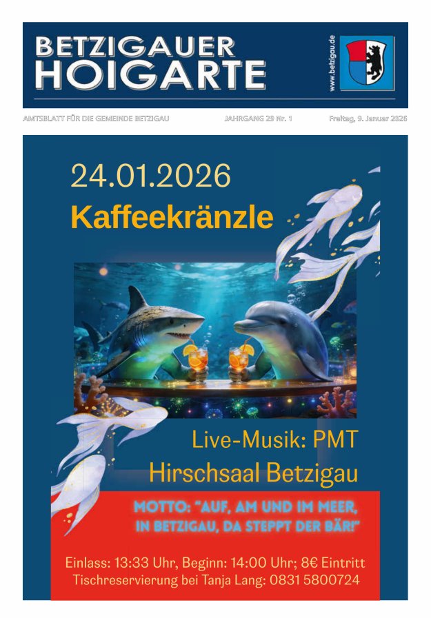 Betzigauer Hoigarte Amtsblatt der Gemeinde Betzigau Titelblatt 01/2026