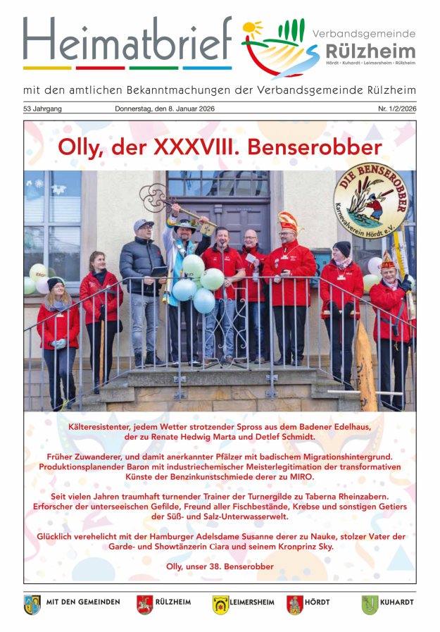 Heimatbrief VG Rülzheim Titelblatt 02/2026