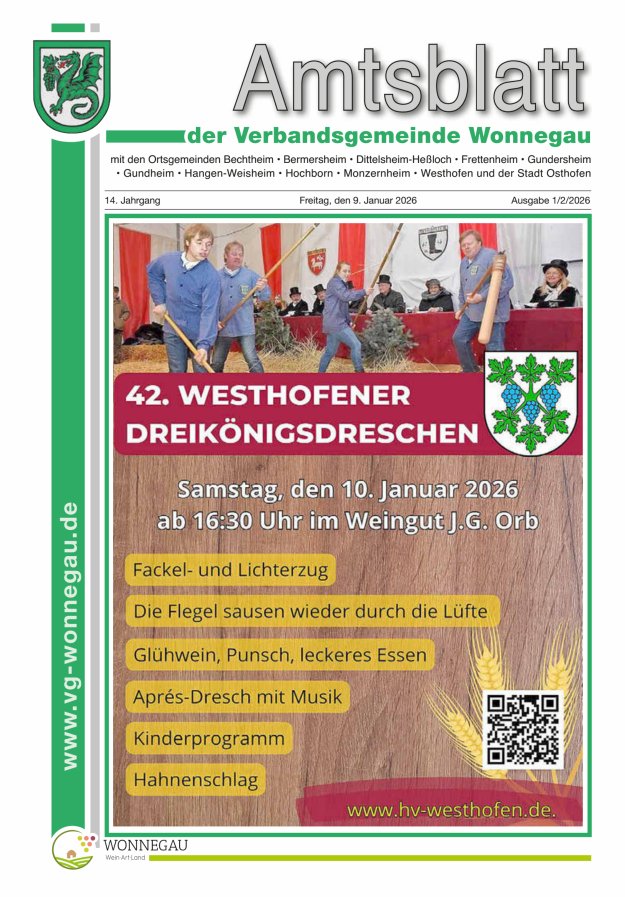 Amtsblatt VG Wonnegau Titelblatt 02/2026