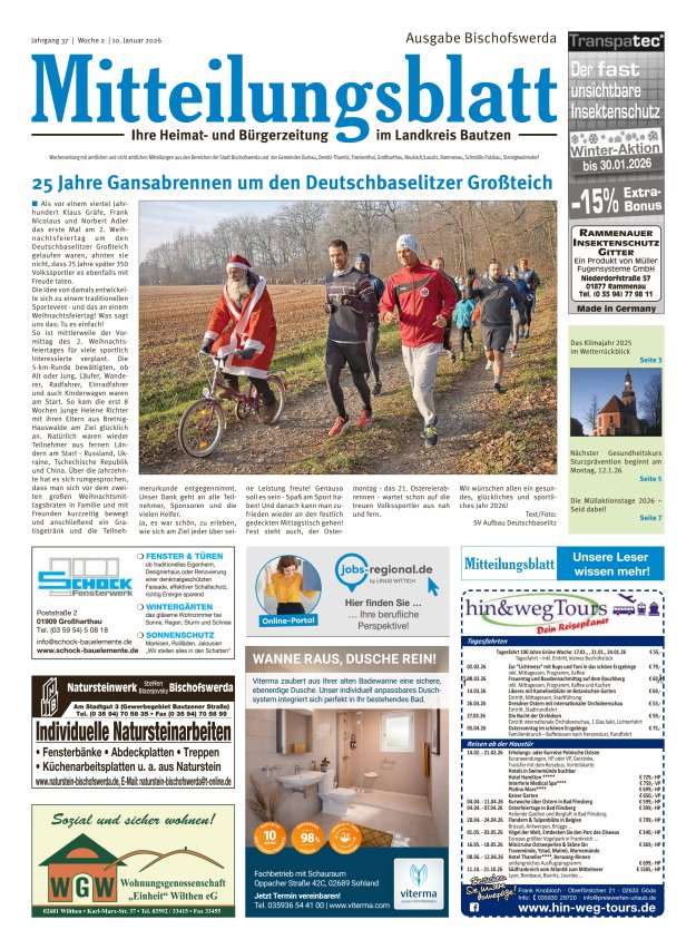 Mitteilungsblatt LK Bautzen Ausgabe Bischofswerda Titelblatt 01/2026