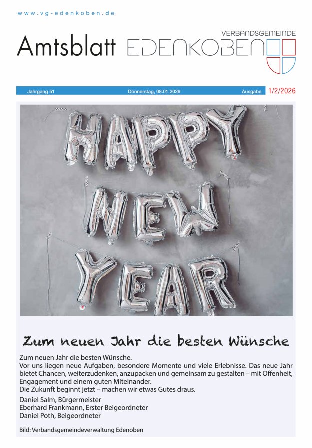 Amtsblatt VG Edenkoben Titelblatt 02/2026