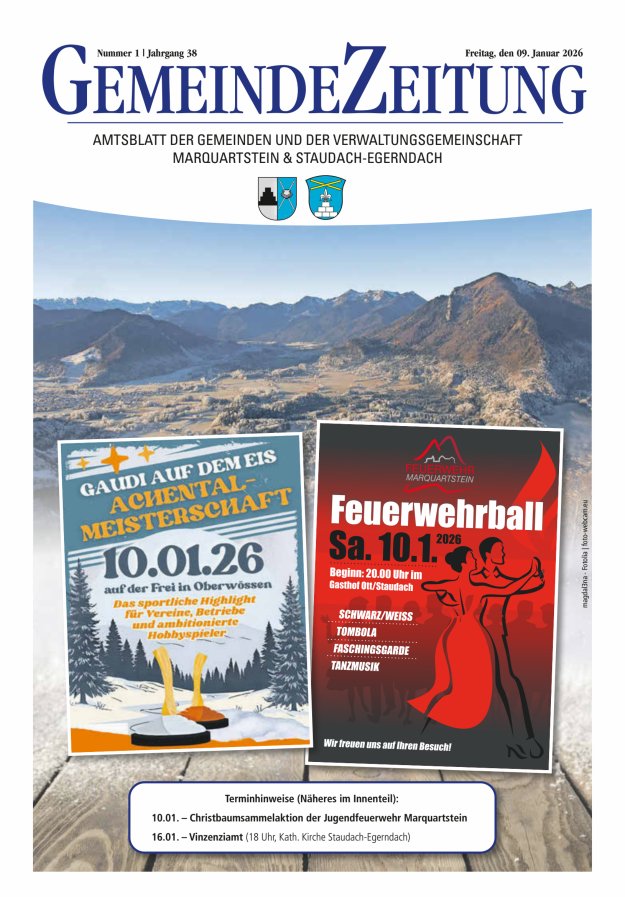 Marquartsteiner und Staudach-Egerndacher Nachrichten Titelblatt 01/2026