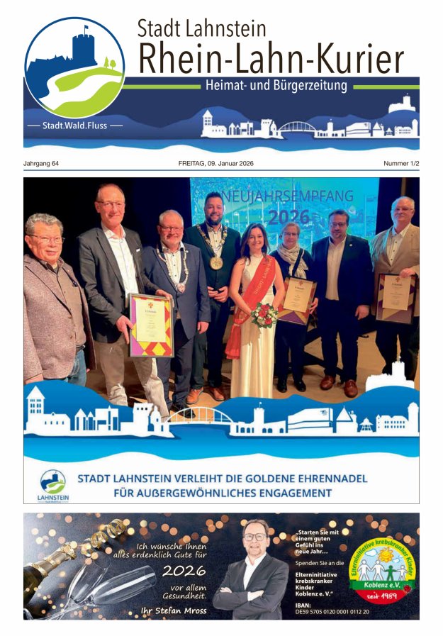 Rhein-Lahn-Kurier - Heimat- u Bürgerzeitung für die Stadt Lahnstein Titelblatt 02/2026