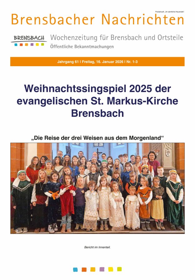 Brensbacher Nachrichten Titelblatt 01/2026