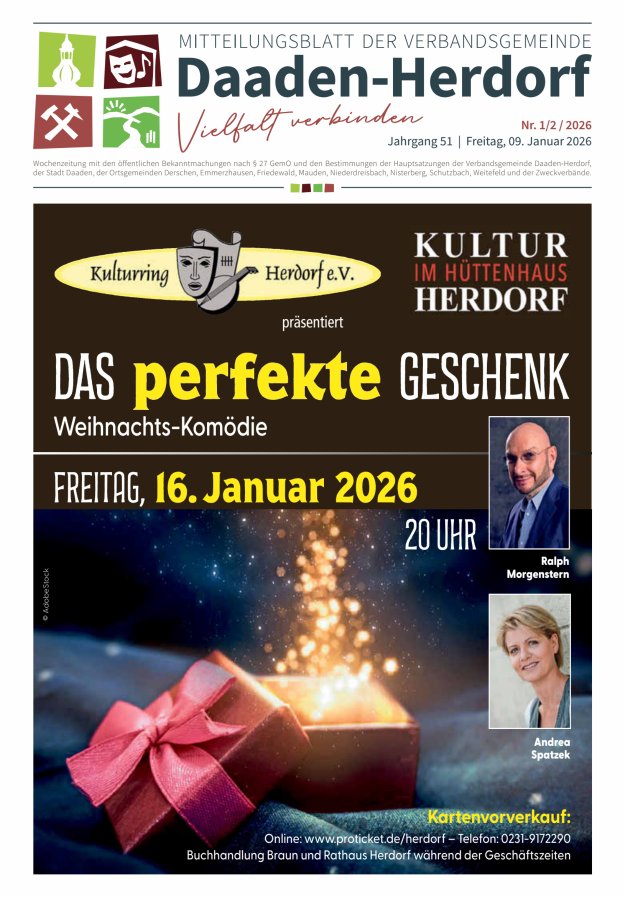 Mitteilungsblatt der Verbandsgemeinde Daaden-Herdorf Titelblatt 02/2026