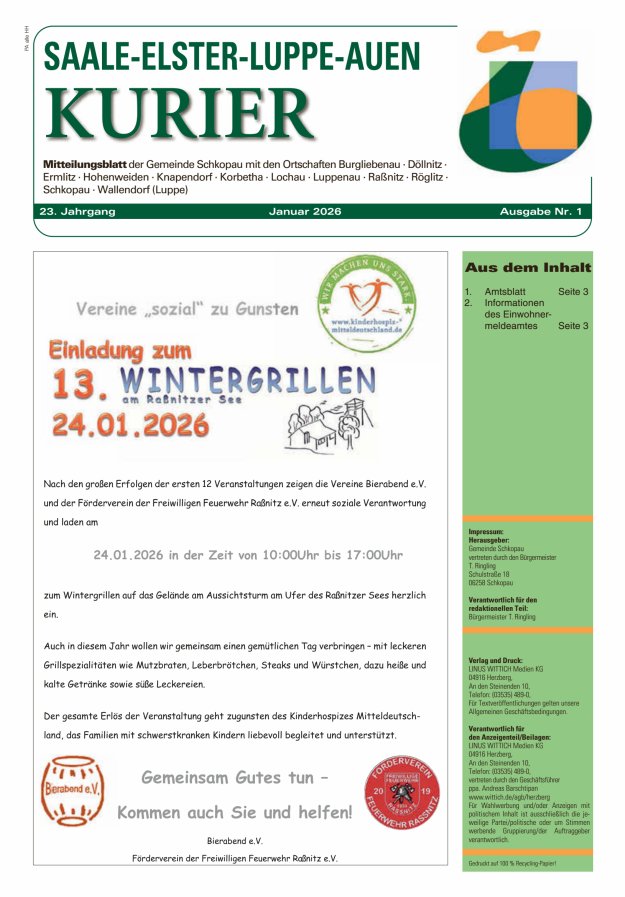 Saale-Elster-Luppe-Auen-Kurier Titelblatt 01/2026