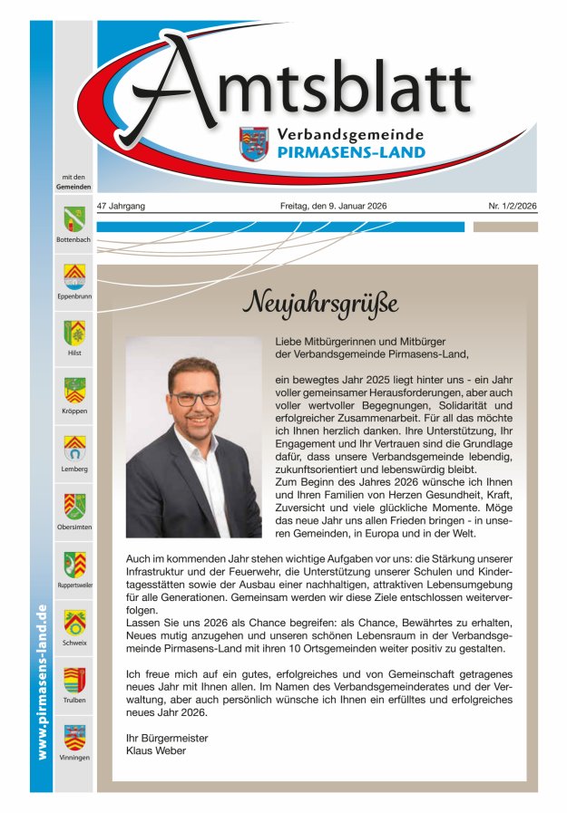 Amtsblatt VG Pirmasens-Land Titelblatt 02/2026