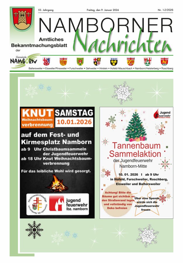Namborner Nachrichten Titelblatt 02/2026