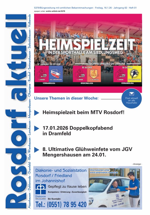 Rosdorf aktuell Titelblatt 01/2026