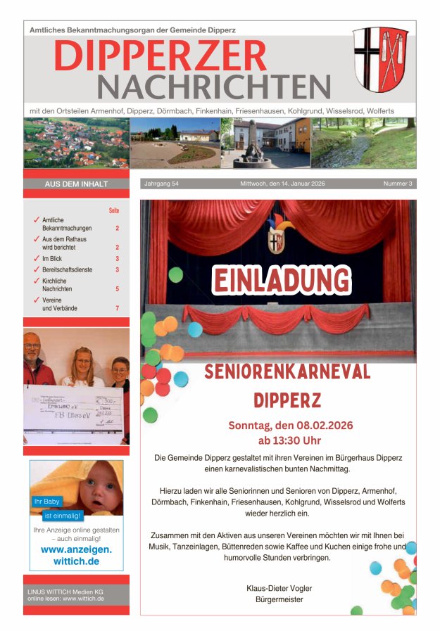 Dipperzer Nachrichten Titelblatt 03/2026