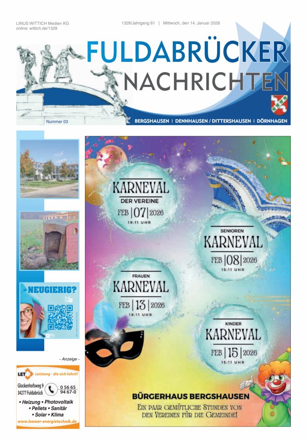 Fuldabrücker Nachrichten Titelblatt 03/2026
