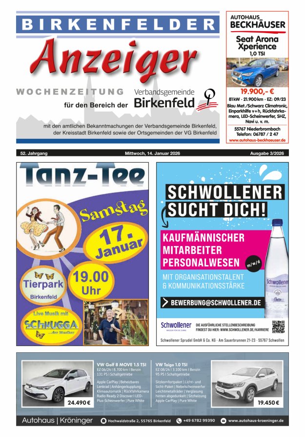 Birkenfelder Anzeiger Titelblatt 03/2026