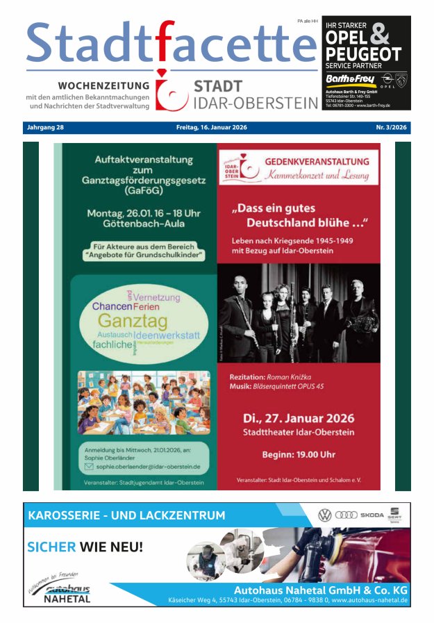 Stadtfacette Idar-Oberstein Titelblatt 03/2026