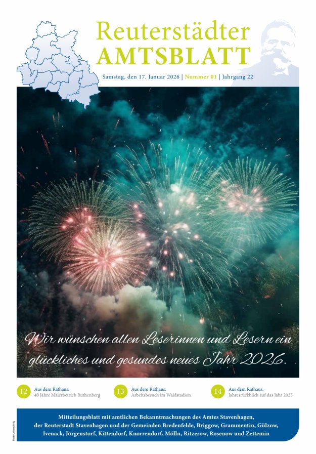 Reuterstädter Amtsblatt Titelblatt 01/2026