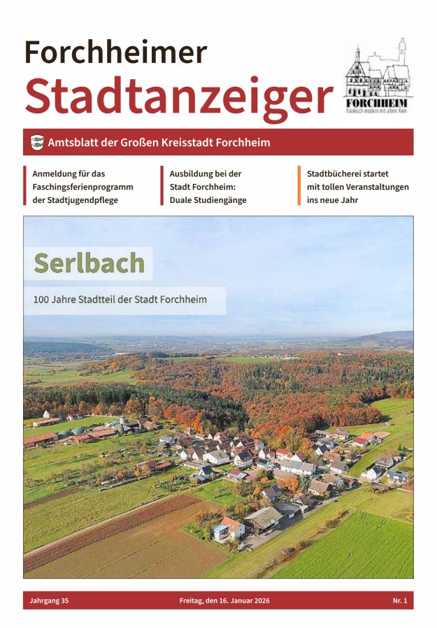 Forchheimer Stadtanzeiger Titelblatt 01/2026