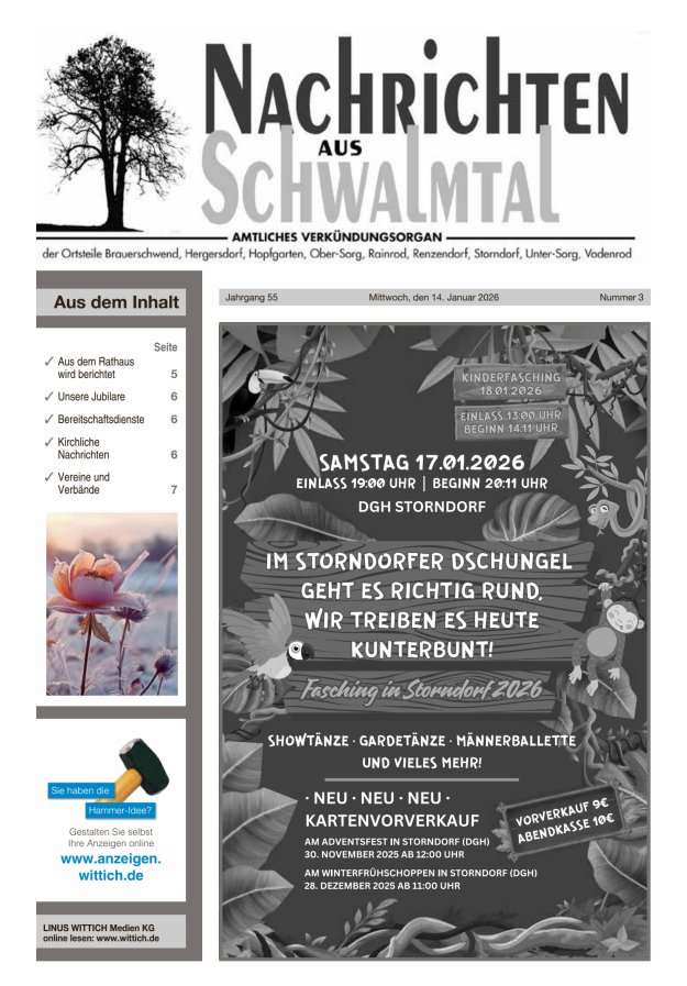Nachrichten aus Schwalmtal Titelblatt 03/2026