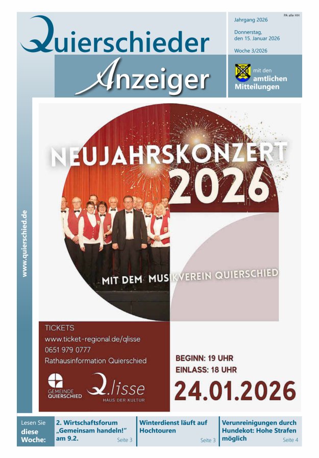 Quierschieder Anzeiger Titelblatt 03/2026