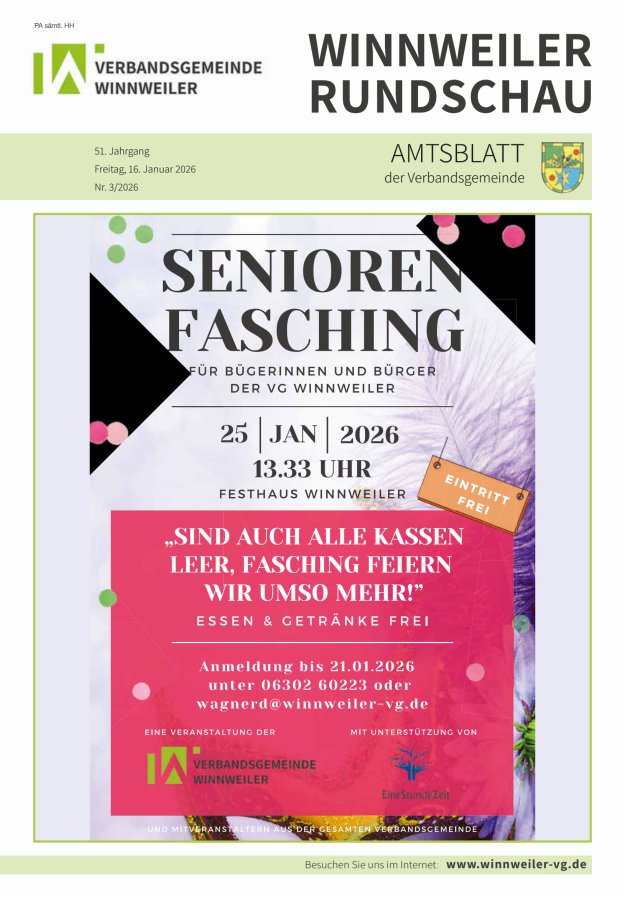 Winnweiler Rundschau Titelblatt 03/2026