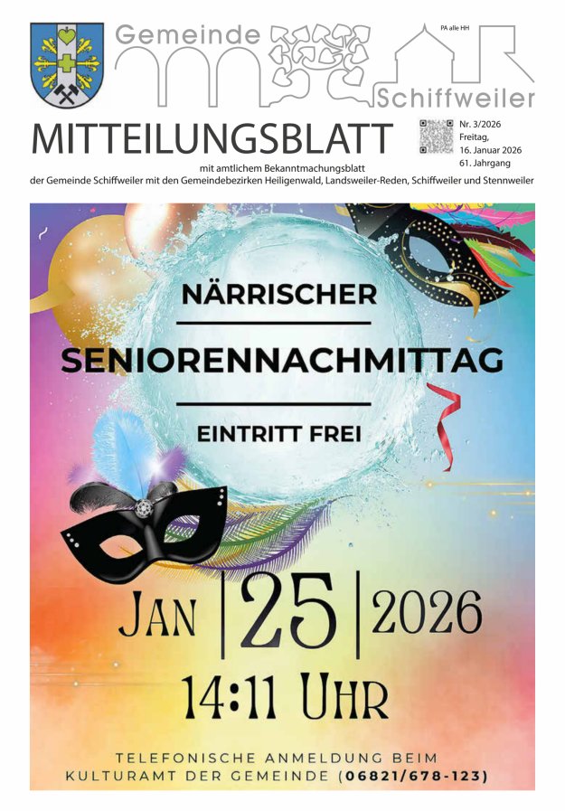 Mitteilungsblatt Schiffweiler Titelblatt 03/2026