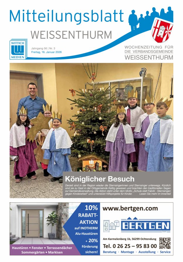 Mitteilungsblatt für den Bereich der Verbandsgemeinde Weißenthurm Titelblatt 03/2026