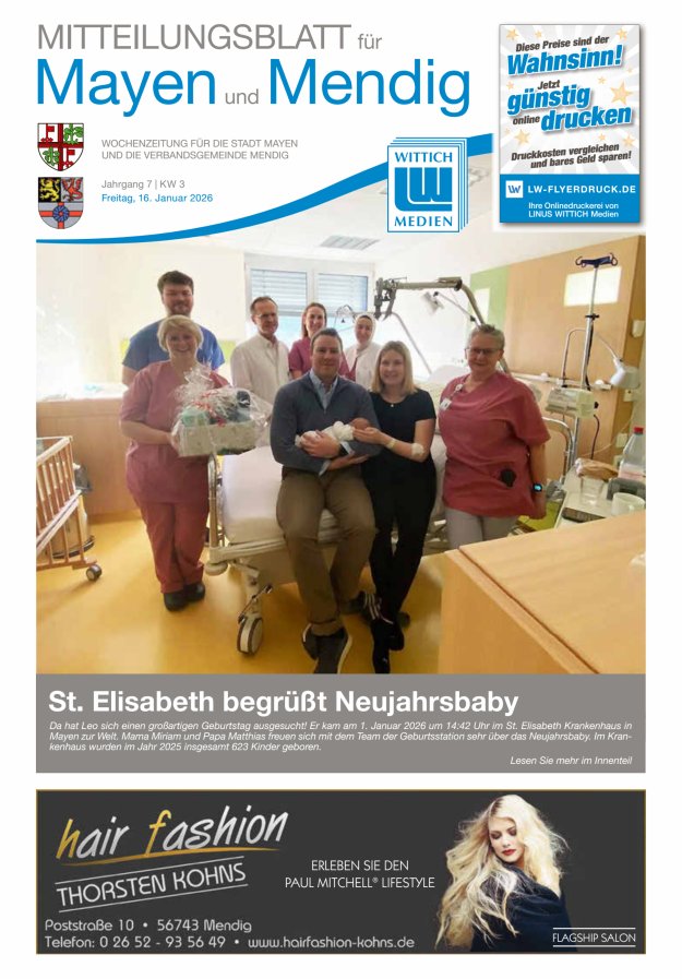 Mitteilungsblatt für Mayen und Mendig Titelblatt 03/2026