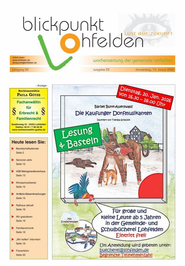 Blickpunkt Lohfelden Titelblatt 03/2026