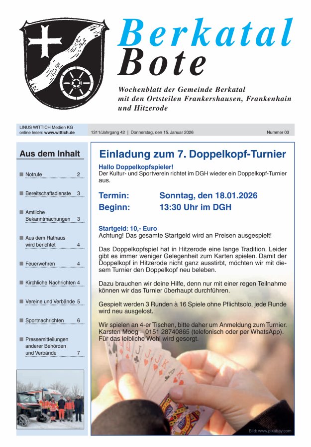 Berkatal Bote Titelblatt 03/2026
