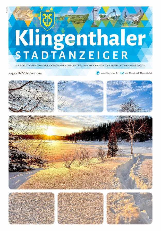 Klingenthaler Stadtanzeiger  Titelblatt 02/2026