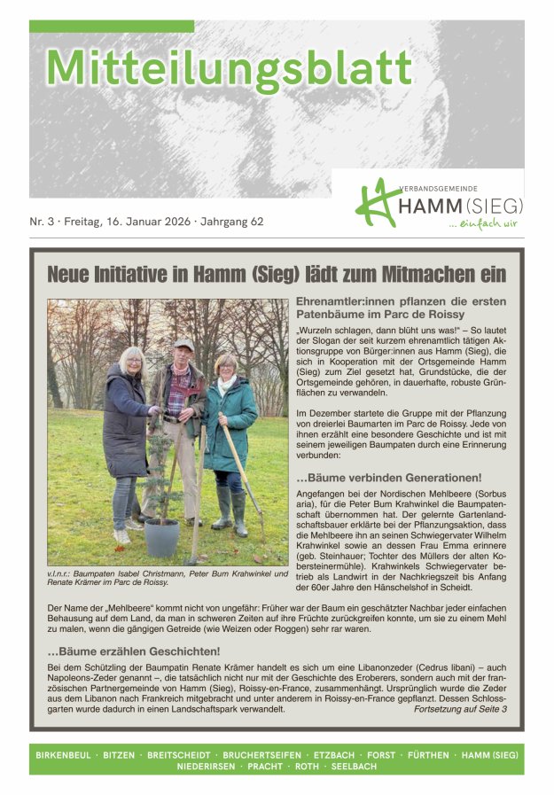 Mitteilungsblatt Hamm (Sieg) Titelblatt 03/2026