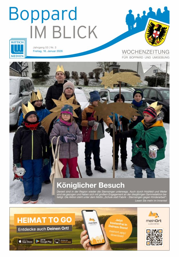 Boppard im Blick - Heimatzeitung für die Stadt Boppard Titelblatt 03/2026