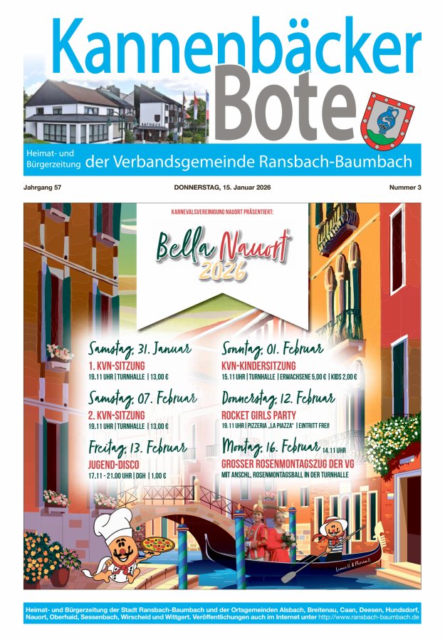 Kannenbäcker-Bote der Verbandsgemeinde Ransbach-Baumbach Titelblatt 03/2026