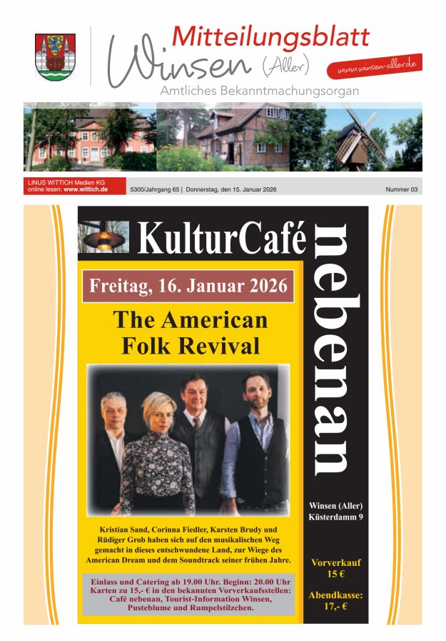 Mitteilungsblatt der Gemeinde Winsen Titelblatt 03/2026