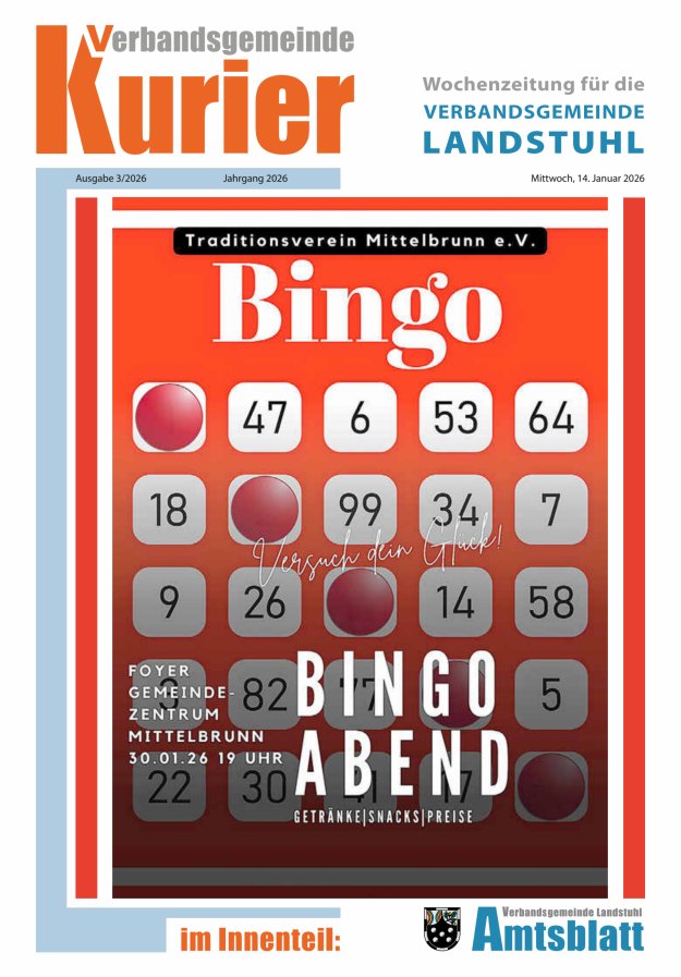 Verbandsgemeinde Kurier Landstuhl Titelblatt 03/2026