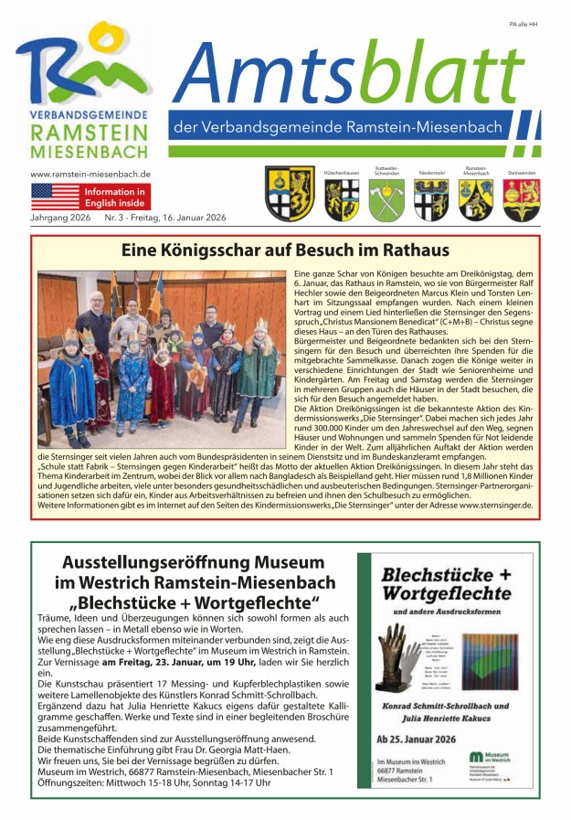 Amtsblatt VG Ramstein-Miesenbach Titelblatt 03/2026