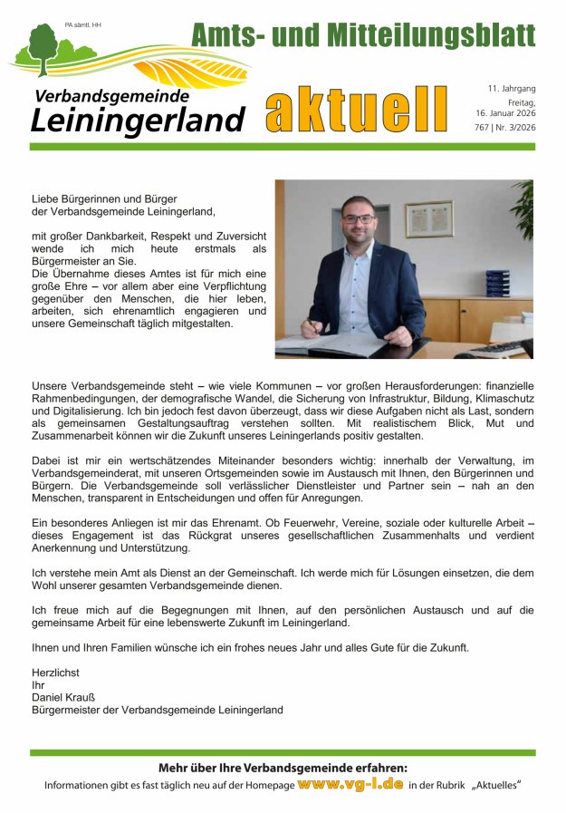 VG Leiningerland aktuell Titelblatt 03/2026
