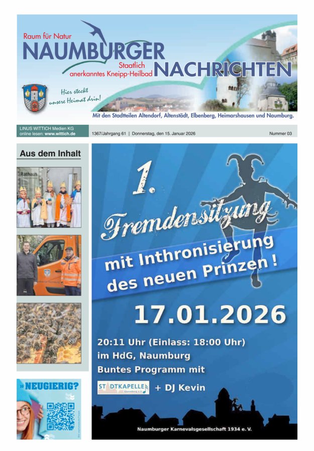 Naumburger Nachrichten Titelblatt 03/2026