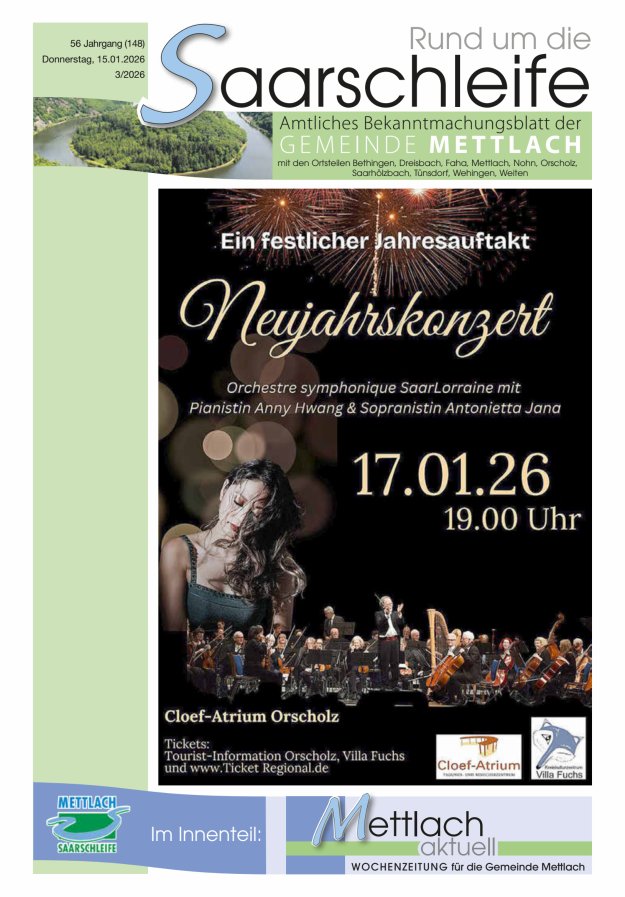 Rund um die Saarschleife Gemeinde Mettlach Titelblatt 03/2026