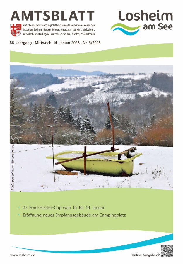 Amtliches Bekanntmachungsblatt der Gemeinde Losheim am See Titelblatt 03/2026