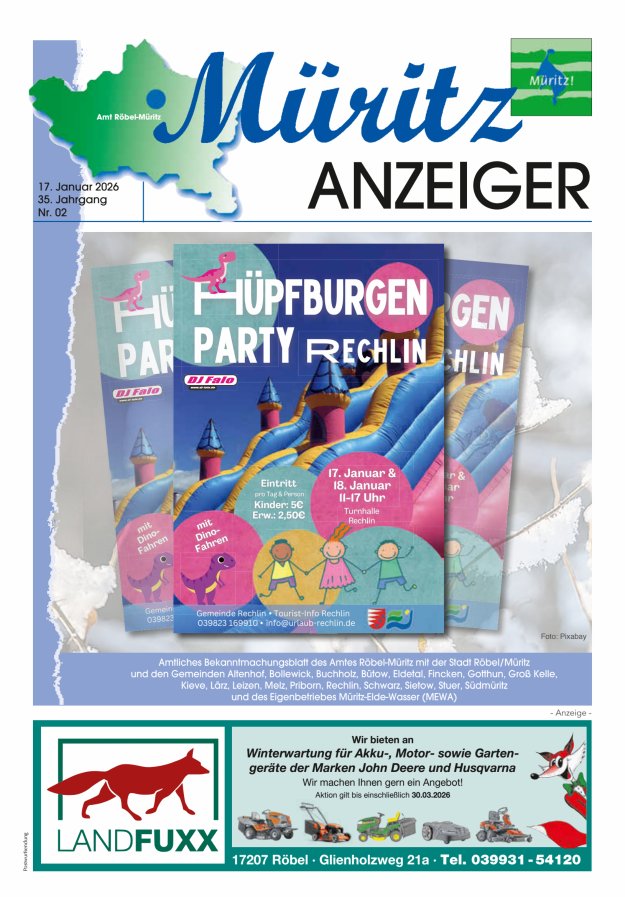 Müritz-Anzeiger Titelblatt 02/2026