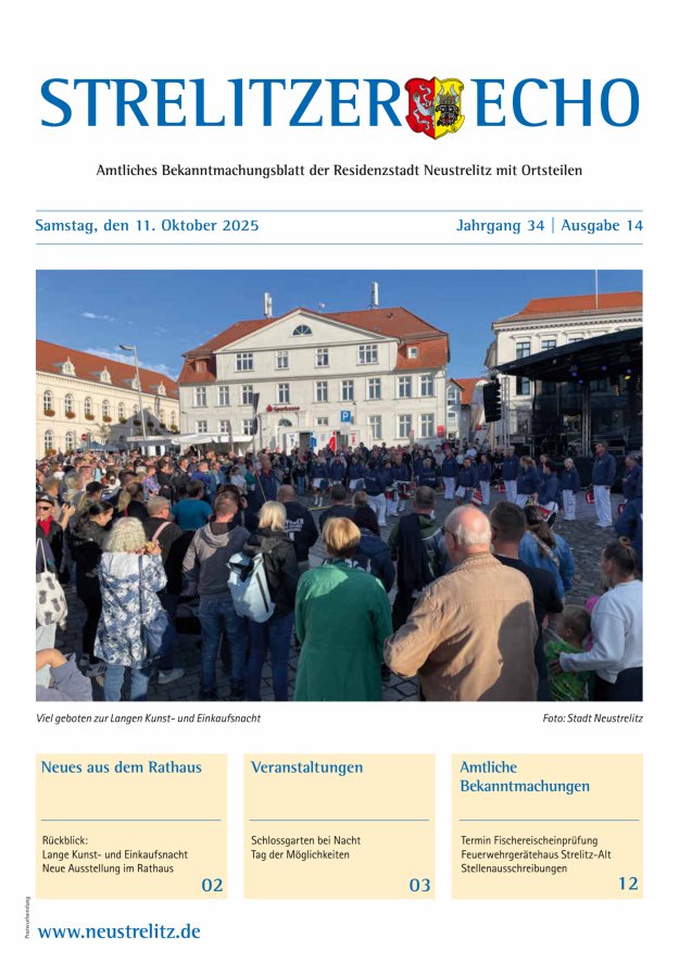 Strelitzer Echo Titelblatt 14/2025
