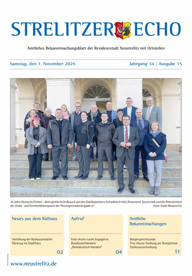 Strelitzer Echo Titelblatt 15/2025