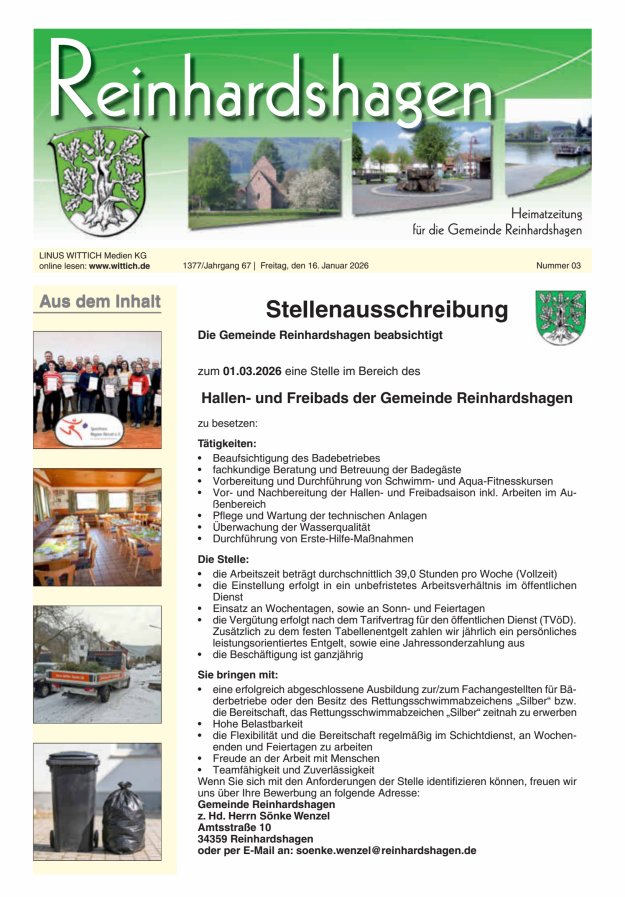 Unser Blättchen Titelblatt 03/2026