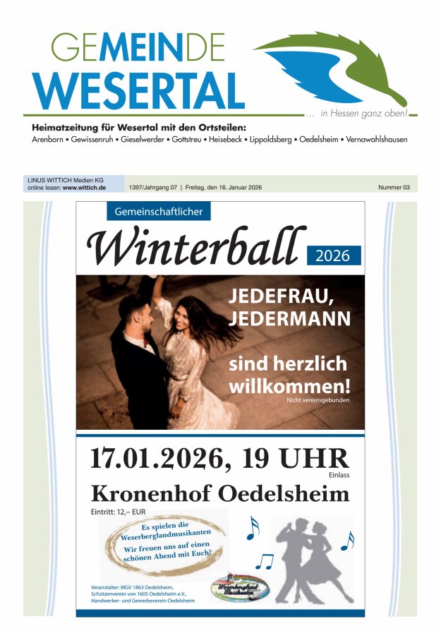 Wesertal Titelblatt 03/2026