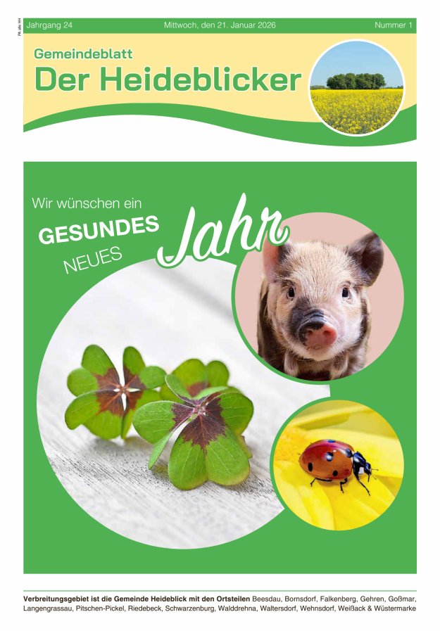 Amtsblatt für die Gemeinde Heideblick - Der Heideblick Titelblatt 01/2026