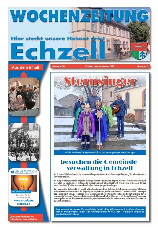 Wochenzeitung für die Gemeinde Echzell Titelblatt 03/2026