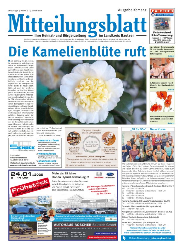 Mitteilungsblatt LK Bautzen Ausgabe Kamenz Titelblatt 02/2026
